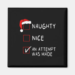 Aimant Naughty Nice Une Tentative Drôle Liste De Noël Hom