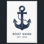 Aimant Nautical Anchor Boat Name<br><div class="desc">Make your boat's name stand out with our nautical anchor magnet you can easily personalize, creating a custom and classic look. It's the perfect way to add a unique, sea-faring touch to your vessel.</div>