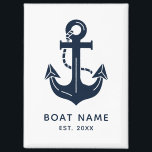 Aimant Nautical Anchor Boat Name<br><div class="desc">Make your boat's name stand out with our nautical anchor magnet you can easily personalize, creating a custom and classic look. It's the perfect way to add a unique, sea-faring touch to your vessel.</div>