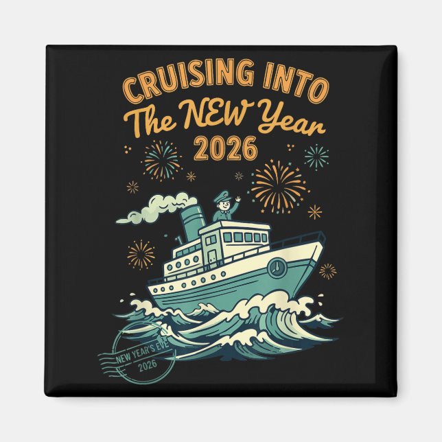 Aimant Naviguer dans l'aventure de la nouvelle année 2026 (Devant)