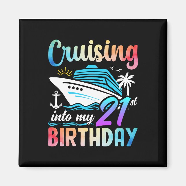 Aimant Naviguer vers mon 21e anniversaire 21 ans Annivers (Devant)