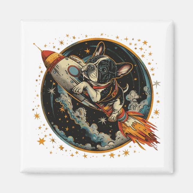 Aimant Navire à fusée Astronaut français de Bulldog (Devant)