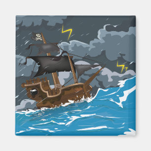 Aimant Navire Pirate dans la Tempête