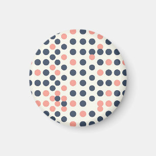 Aimant Navy moderne et pois géométriques pêche