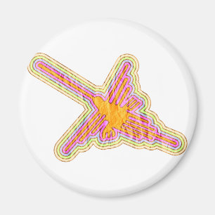 Aimant Nazca Lignes Colibri Avec Effet Papier Rincé