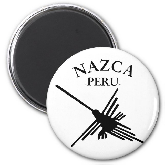 Aimant Nazca Pérou Colibri Avec Texte Courbé (Devant)