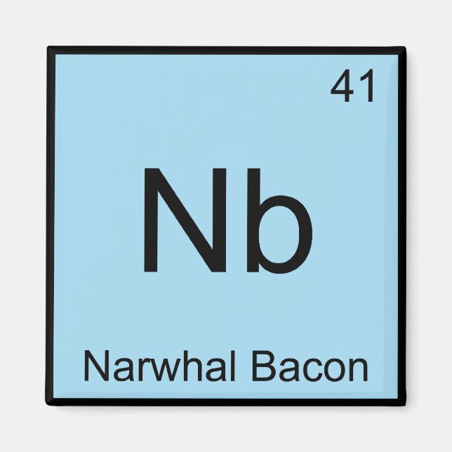 Aimant Nb - Symbole de l'élément de chimie de la balise N (Devant)