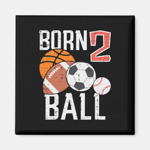 Aimant Né Basket-ball Football 2e Anniversaire Tout-petit