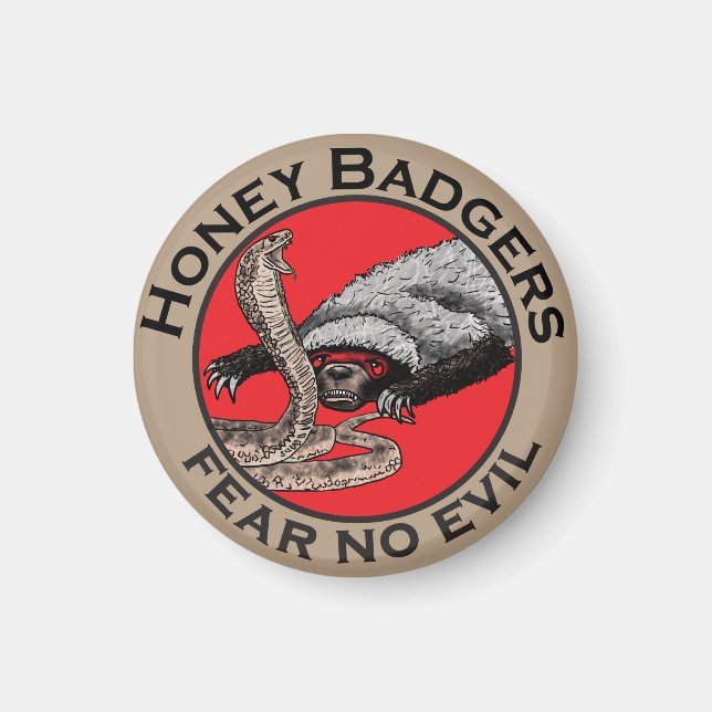 Aimant Ne craignez aucun mal Badass Honey Badger Red Anim (Devant)