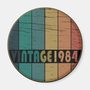 Aimant Né dans le style vintage de 1984 anniversaire
