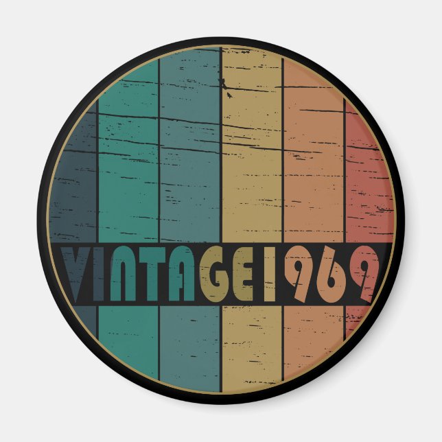 Aimant Né en 1969 cadeau d'anniversaire vintage (Devant)