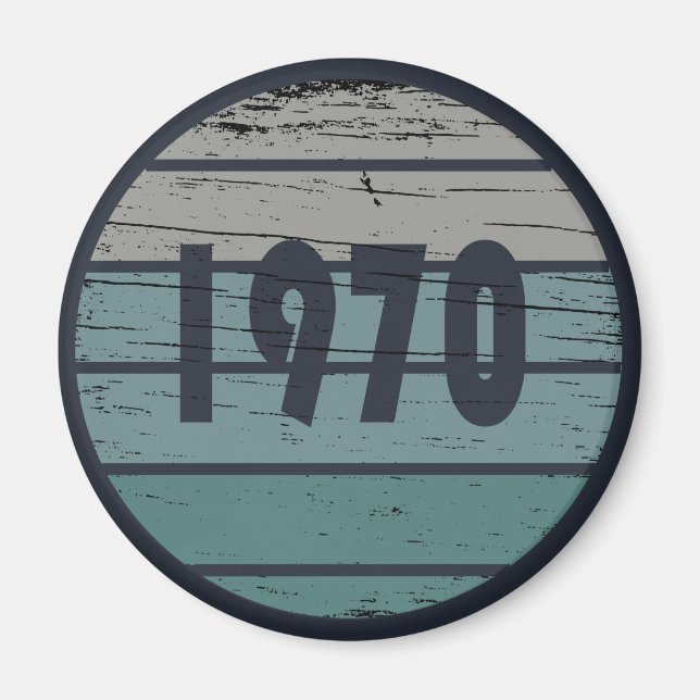 Aimant Né en 1970 cadeau d'anniversaire vintage (Devant)