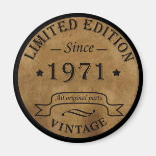 Aimant Né en 1971 anniversaire vintage