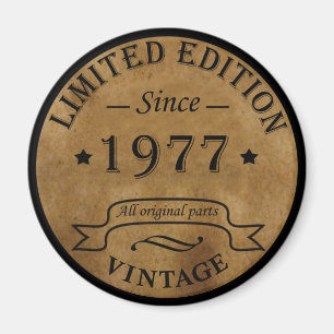 Aimant Né en 1977 anniversaire vintage