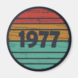 Aimant Né en 1977 cadeau d'anniversaire vintage