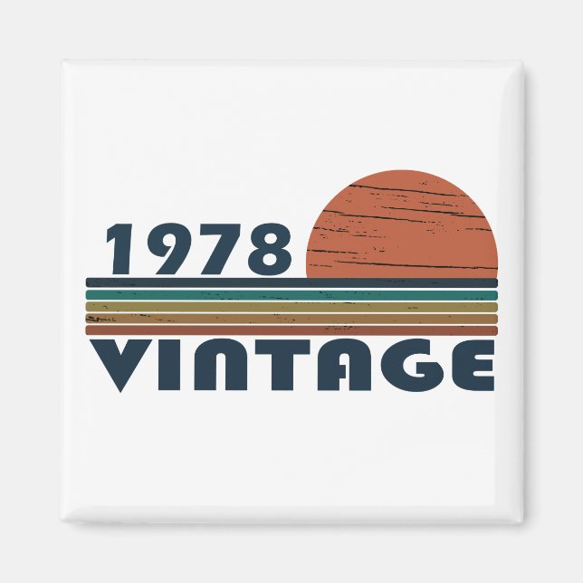 Aimant né en 1978 anniversaire vintage (Devant)