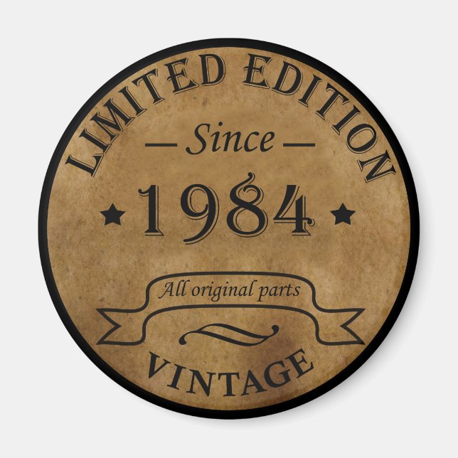 Aimant Né en 1984 anniversaire vintage (Devant)