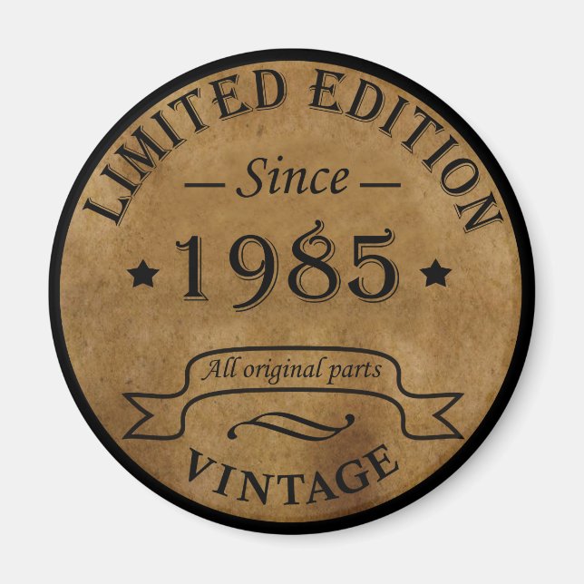 Aimant Né en 1985 vintage cadeau de 40e anniversaire (Devant)