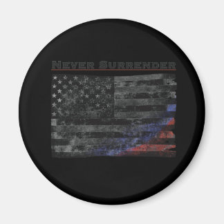 Aimant Ne jamais abandonner le drapeau noir américain