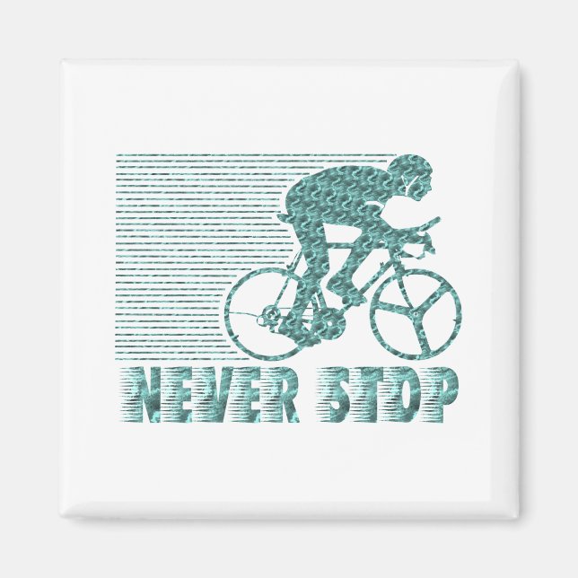 Aimant Ne jamais s'arrêter : Cyclisme (Devant)