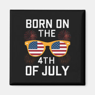 Aimant Né le 4 juillet Lunettes de soleil d'anniversaire