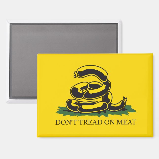 Aimant Ne marchez pas sur la viande drôle Gadsden drapeau (Recto/Verso)