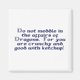 Aimant Ne mêlez pas dans les affaires des dragons