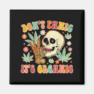 Aimant Ne paniquez pas C'est de l'herbe organique Skull