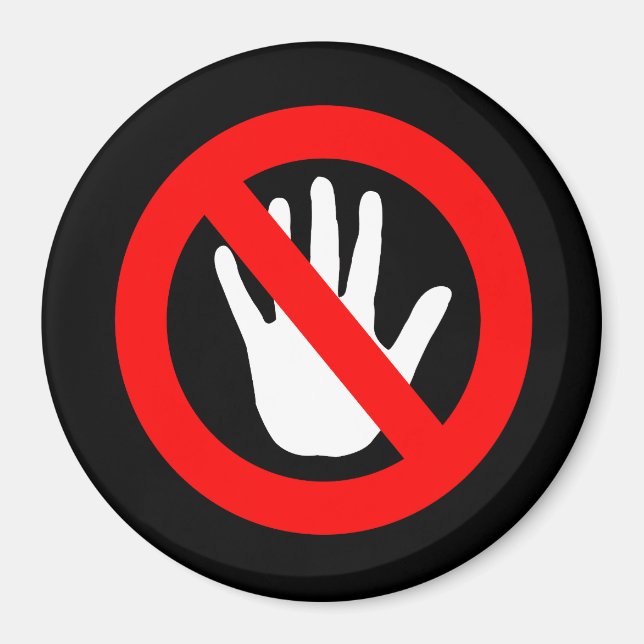 Aimant Ne pas toucher le signe (Devant)