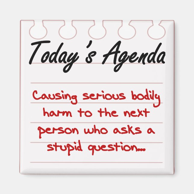 Aimant Ne posez pas de questions stupides (Devant)