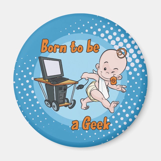 Aimant Né pour être un Geek (Devant)