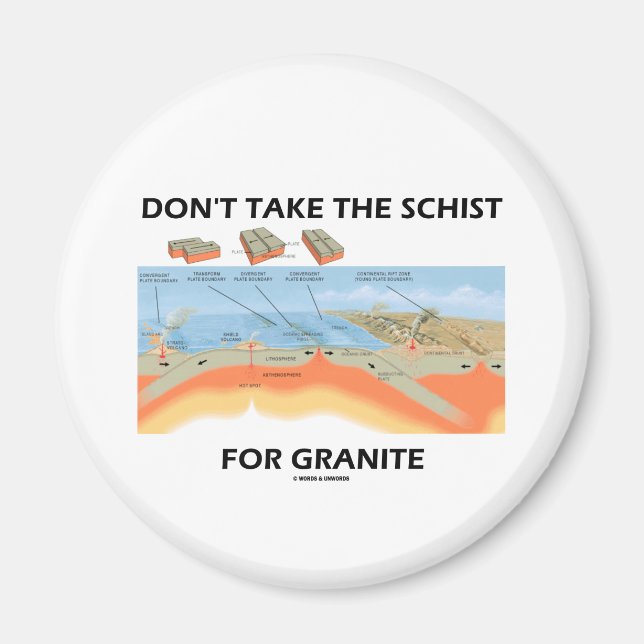 Aimant Ne prenez pas The Schist For Granite (Humour de gé (Devant)