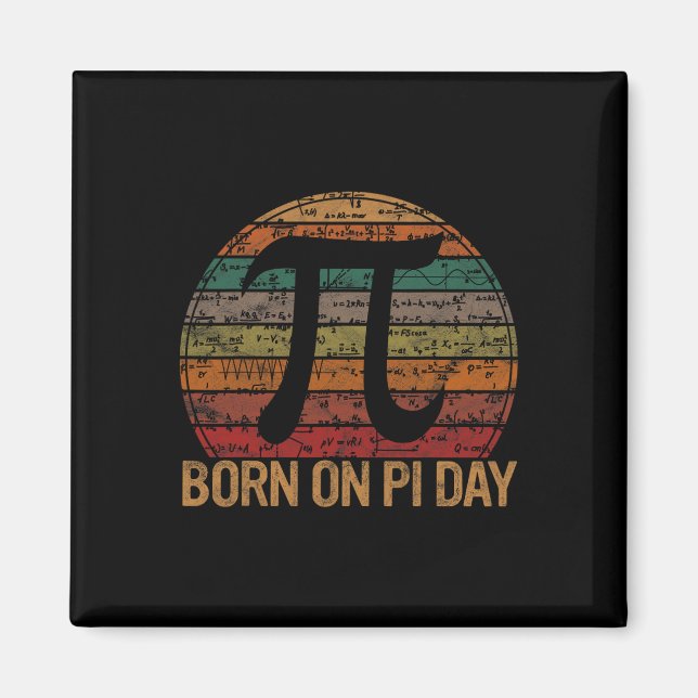 Aimant Né Sur Pi Day Math Equations Sunset Cadeau Geek Bi (Devant)