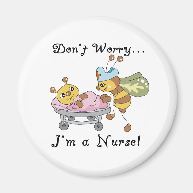 Aimant Ne t'inquiète pas Je suis infirmière (Devant)