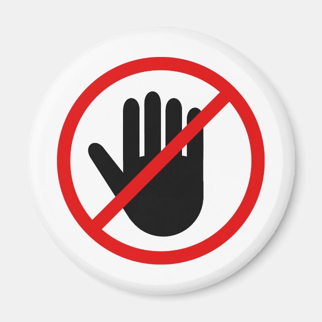 Aimant Ne touchez pas l'aimant rond de signe interdit (Devant)