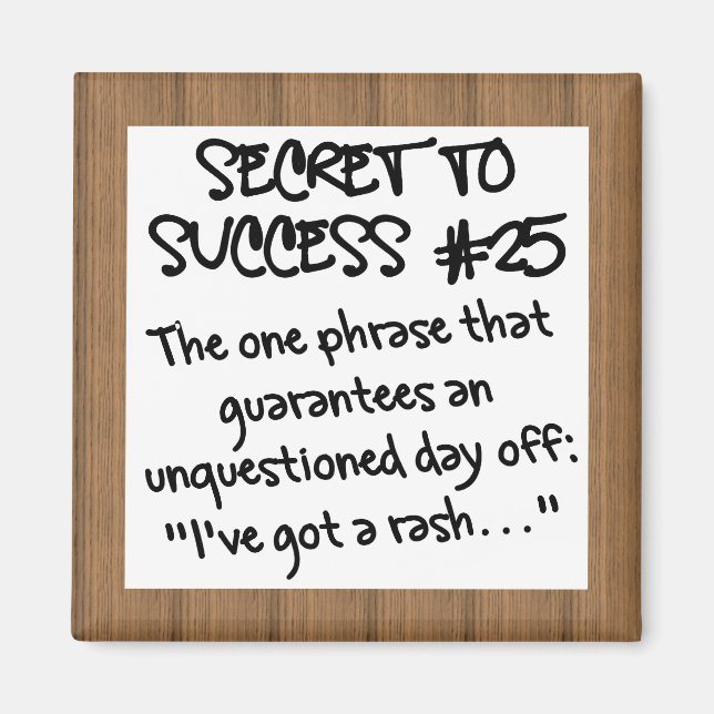 Aimant Ne va pas au travail malade (Devant)