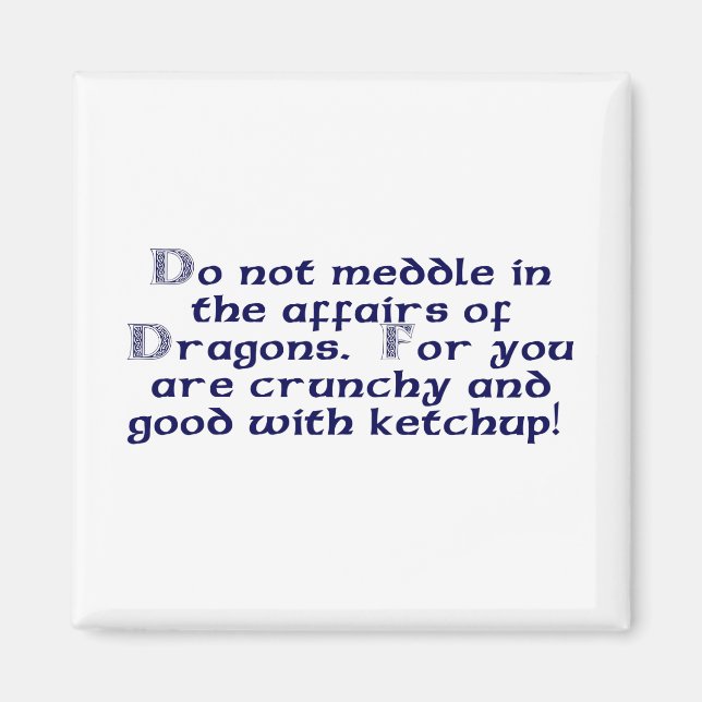 Aimant Ne vous mêlez pas des affaires des Dragons. (Devant)