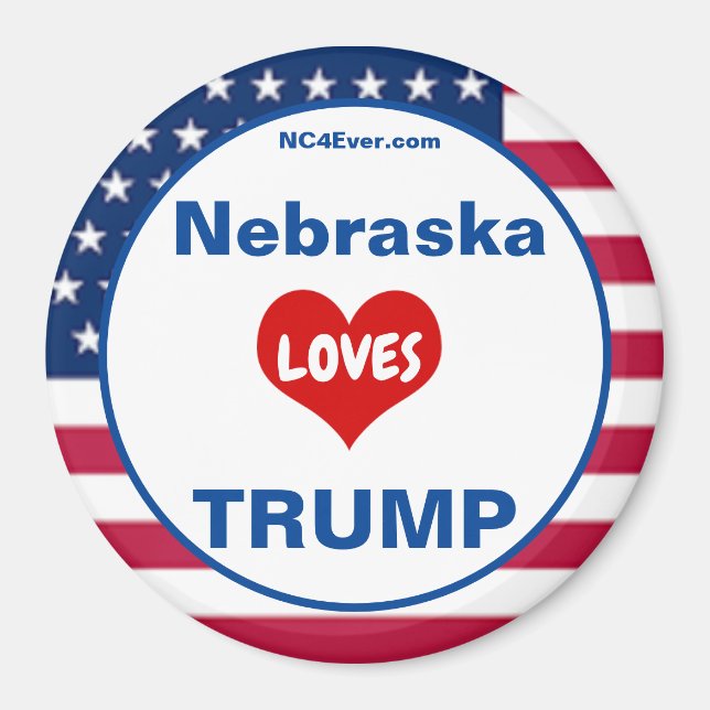 Aimant Nebraska ADORE TRUMP Réfrigérateur patriotique (Devant)