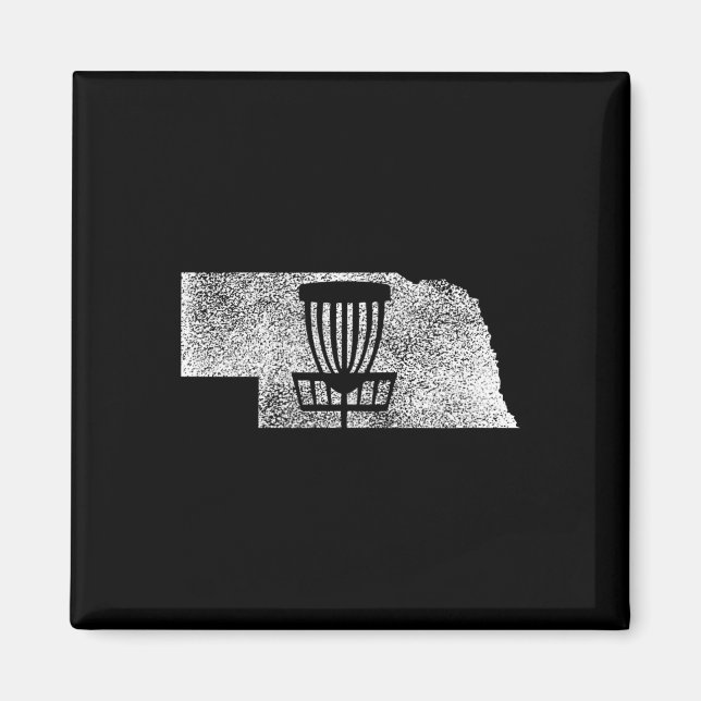 Aimant Nebraska Disc Golf État Avec Panier Graphique En D (Devant)