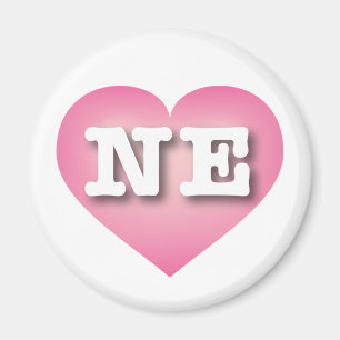 Aimant Nebraska Rose Fade Heart - I love NE