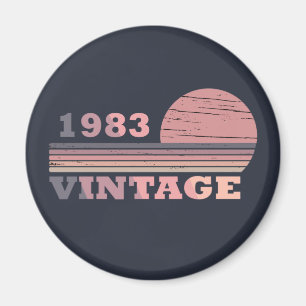 Aimant Née en 1983 élégant moderne anniversaire vintage