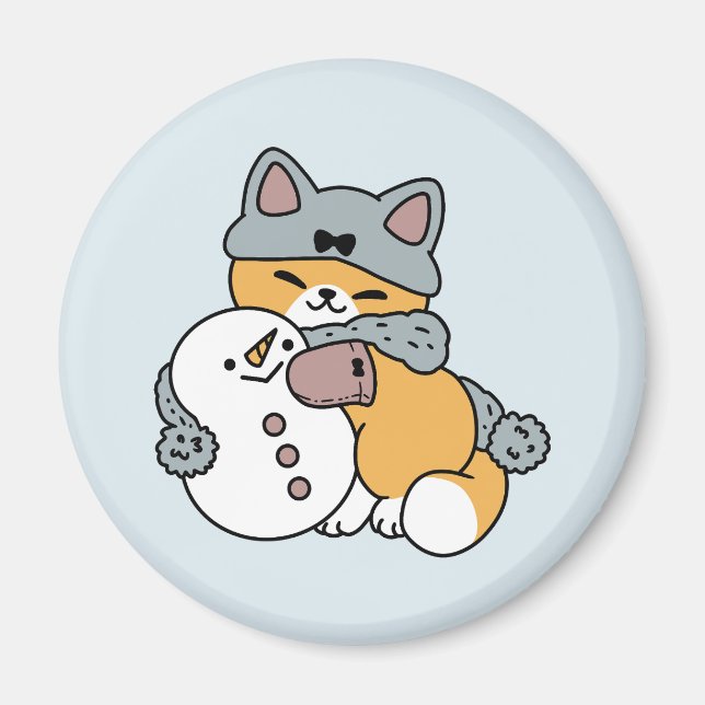 Aimant Neige beaucoup amusant Chat hiver vacances Design (Devant)