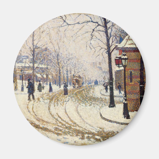 Aimant Neige, Boulevard de Clichy, Paris par Paul Signac (Devant)
