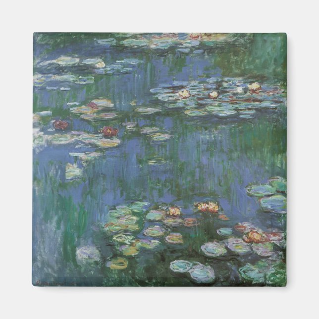 Aimant Nénuphars de Claude Monet, Fleurs Vintages (Devant)