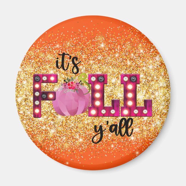 Aimant Neon Automne Personnaliser Automne Texte et Couleu (Devant)