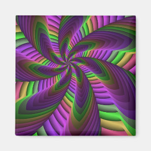 Aimant Neon Colors Flash Fou Colorful Motif fractal color