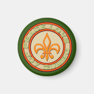 Aimant Neon Fleur de Lis Peace Love Gumbo