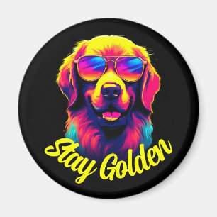 Aimant Neon Golden Retriever