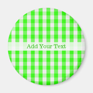 Aimant Neon Green En vichy Motif par Shirley Taylor