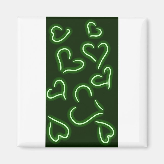 Aimant Neon Hearts Green (Devant)